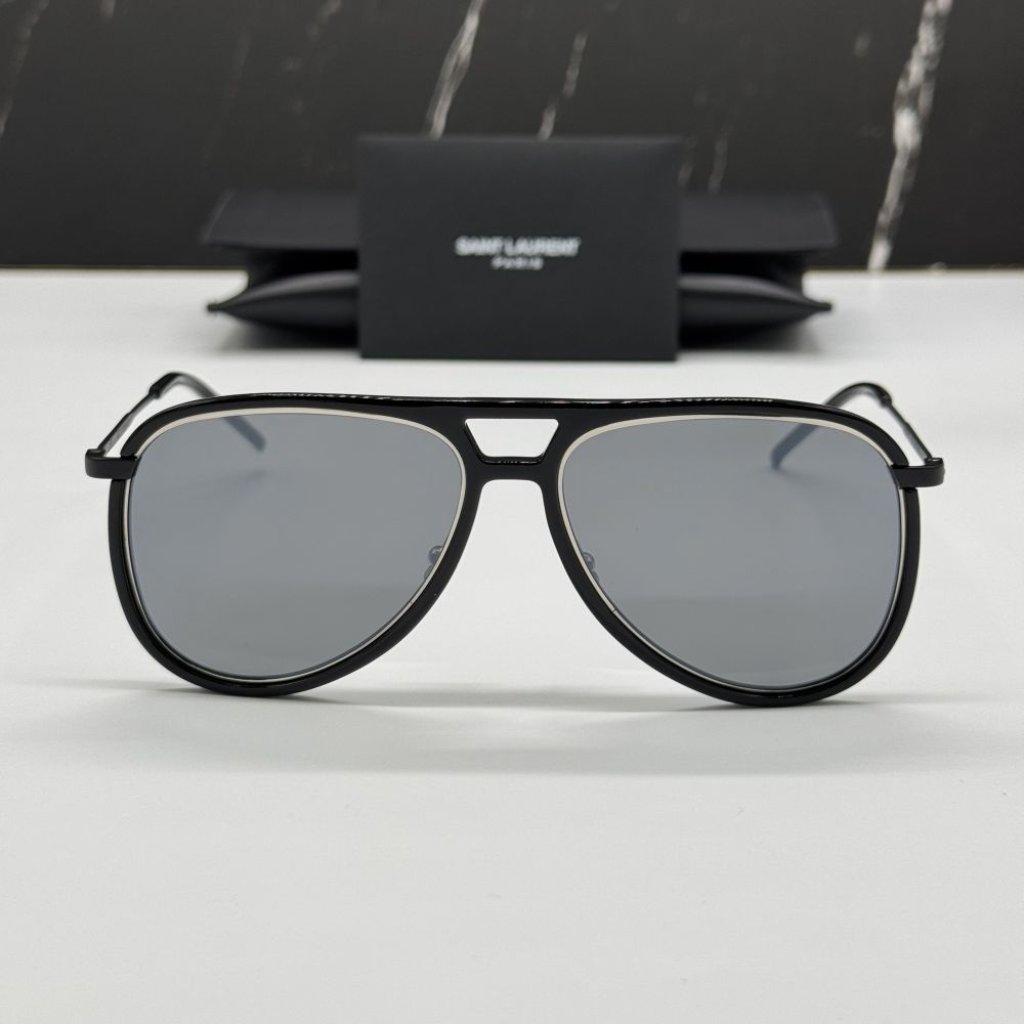 New Saint Laurent Classic 11 Rim 002 Black Unisex Sunglasses Saint Laurent